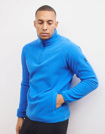 Half Zip Polar Fleece in Azure Blue