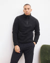 Half Zip Polar Fleece in Deep Black