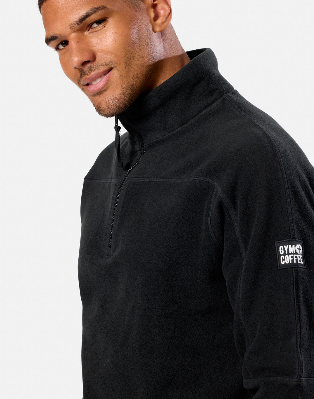 Half Zip Polar Fleece in Deep Black