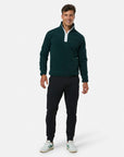 Half Zip Polar Fleece in Moss Green