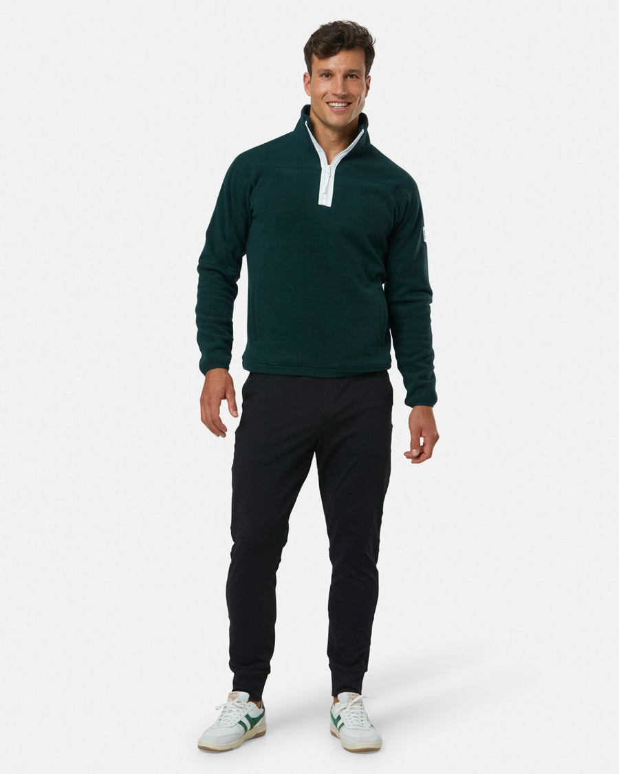 Half Zip Polar Fleece in Moss Green