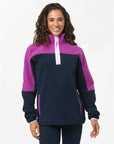 Half Zip Polar Fleece in Obsidian/Vivid Pink