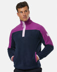 Half Zip Polar Fleece in Obsidian/Vivid Pink