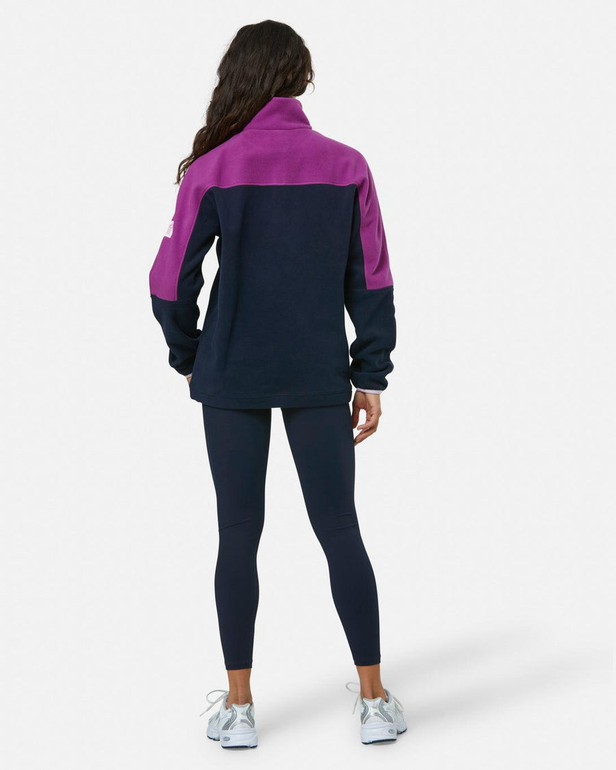 Half Zip Polar Fleece in Obsidian Blue/Vivid Pink