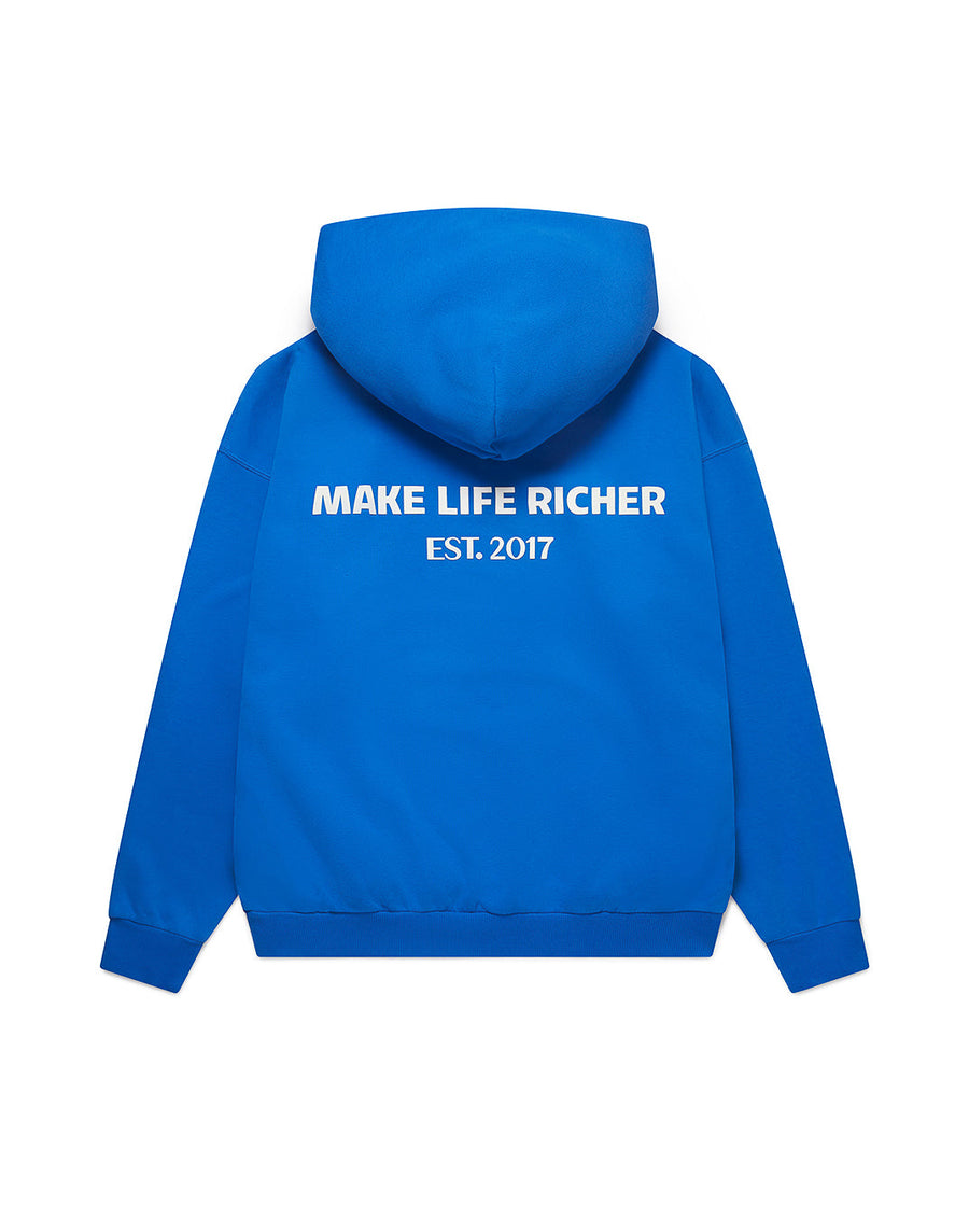 Print Hoodie in Azure Blue