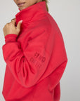Snap Collar Sierra Sweatshirt in Power Red