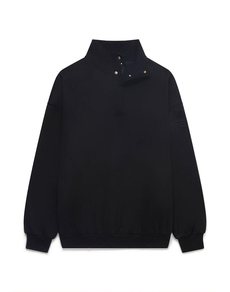 Snap Collar Sierra Sweatshirt in Black