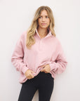 Snap Collar Sierra Sweatshirt in Dusky Pink