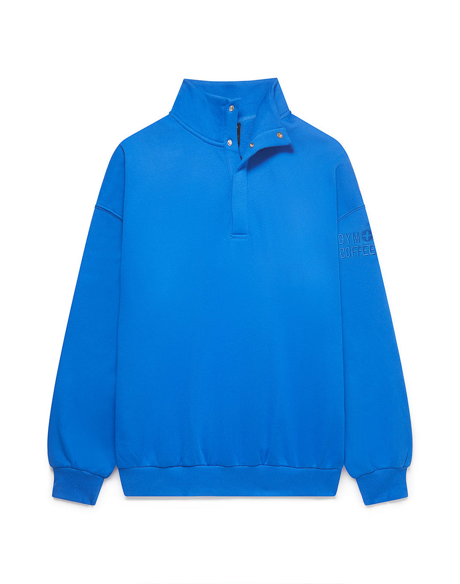 Snap Collar Sierra Sweatshirt in Azure Blue