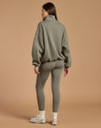 Snap Collar Sierra Sweatshirt in Olive