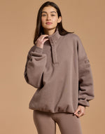 Snap Collar Sierra Sweatshirt in Pebble