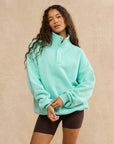 Snap Collar Sierra Sweatshirt in Peppermint