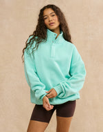 Snap Collar Sierra Sweatshirt in Peppermint