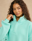 Snap Collar Sierra Sweatshirt in Peppermint