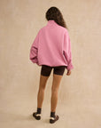 Snap Collar Sierra Sweatshirt in Pink Velvet