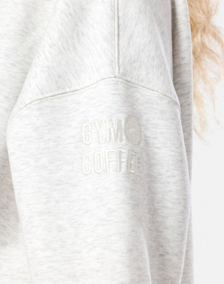 Snap Collar Sierra Sweatshirt in White Marl
