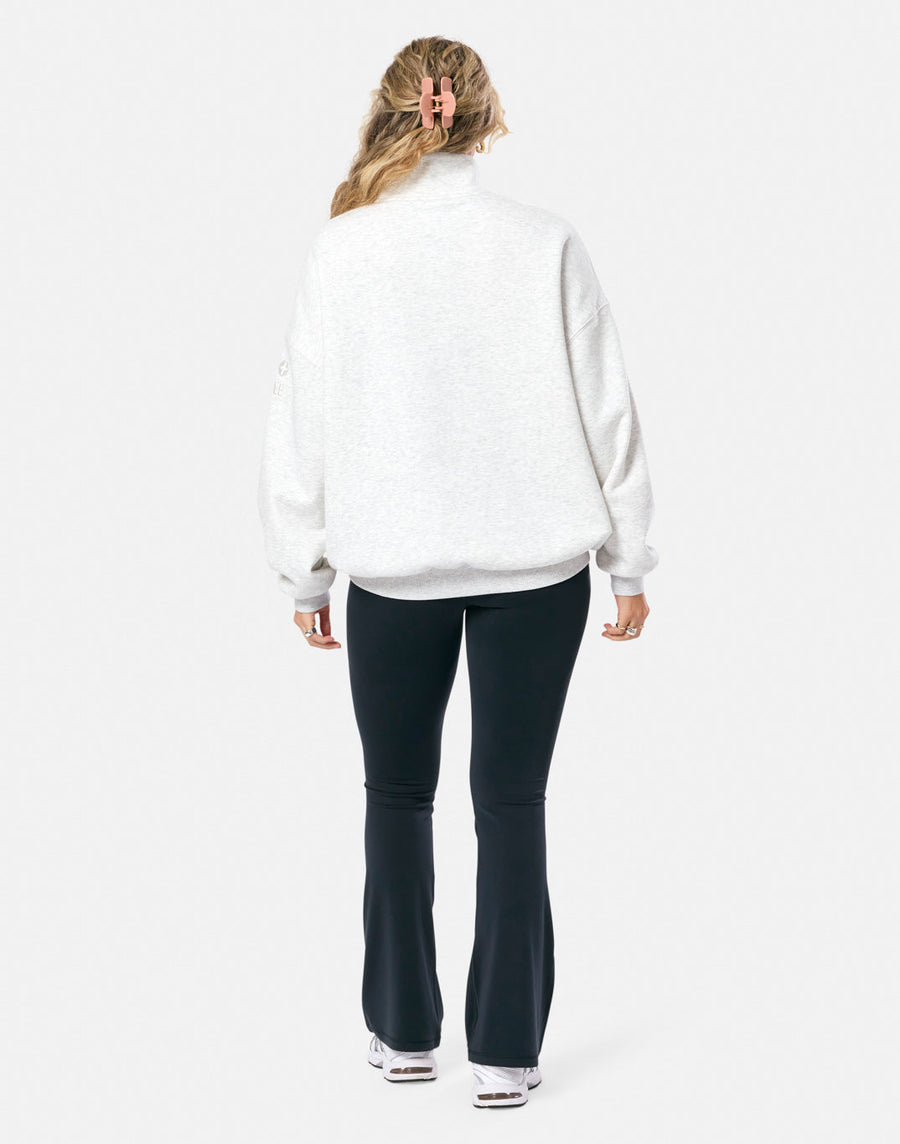 Snap Collar Sierra Sweatshirt in White Marl