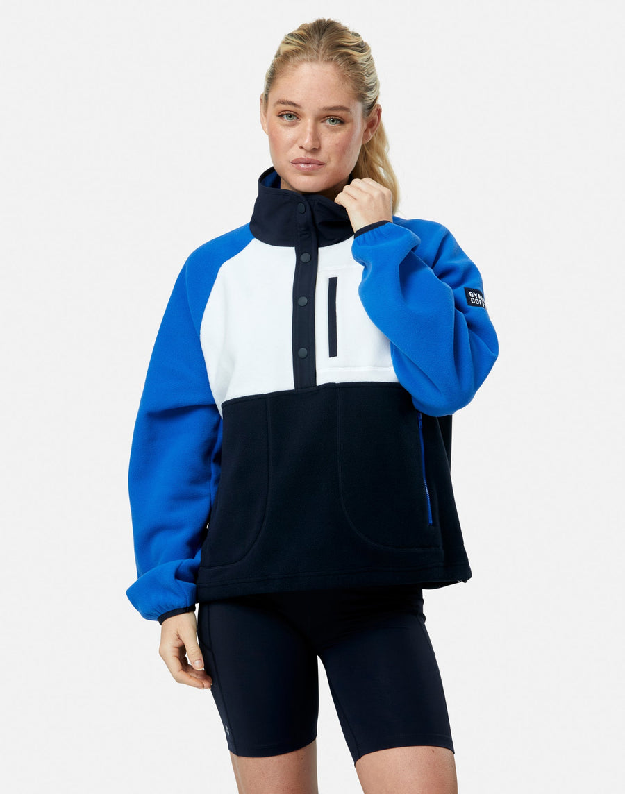 Snap Polar Fleece in Azure Blue