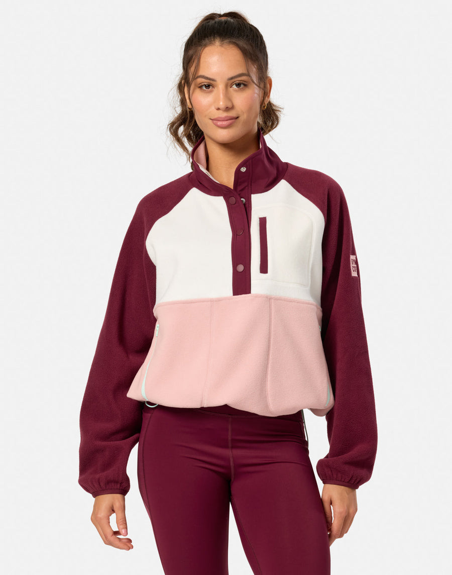 Snap Polar Fleece in Cherry Crush