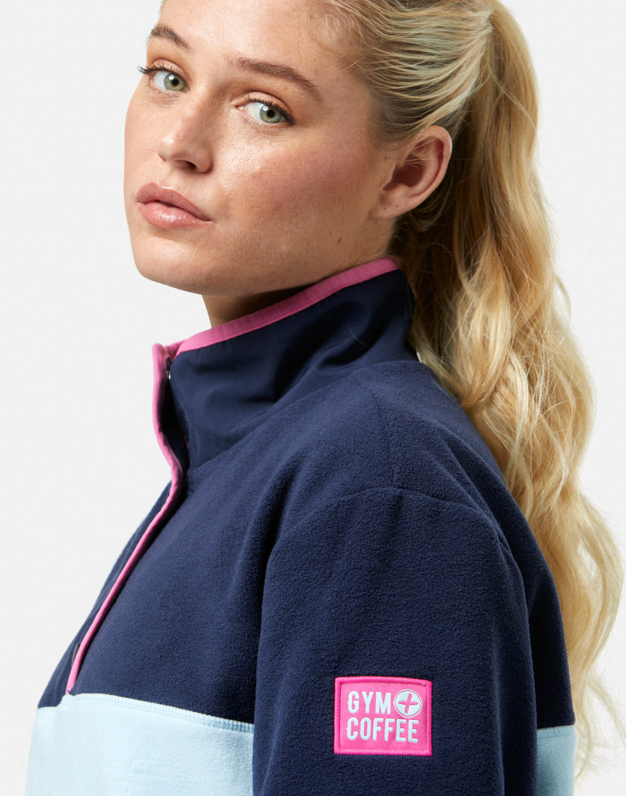 Half Snap Polar Fleece in Baby Blue