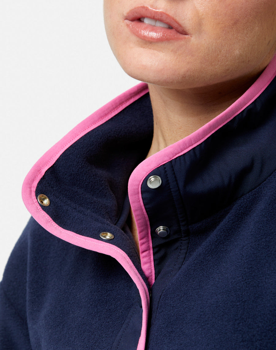 Half Snap Polar Fleece in Baby Blue