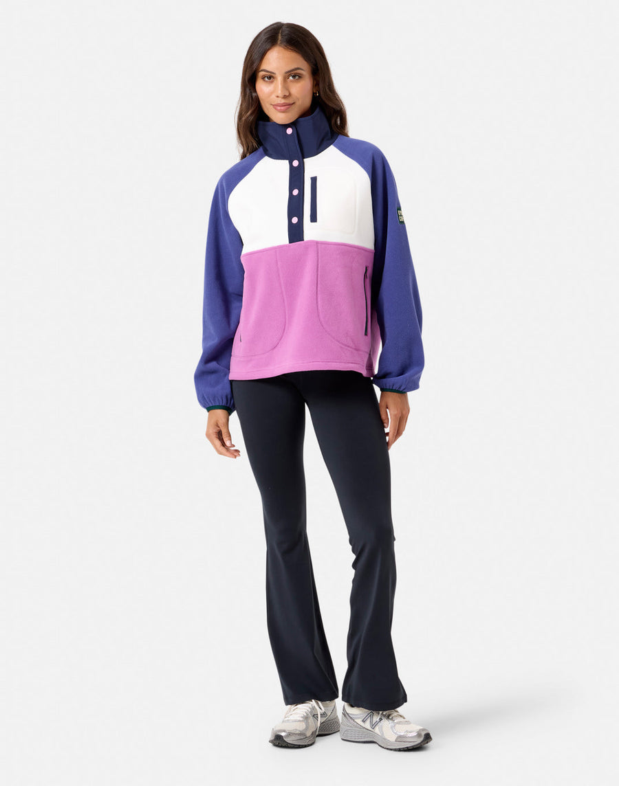 Snap Polar Fleece in Crisp Pink