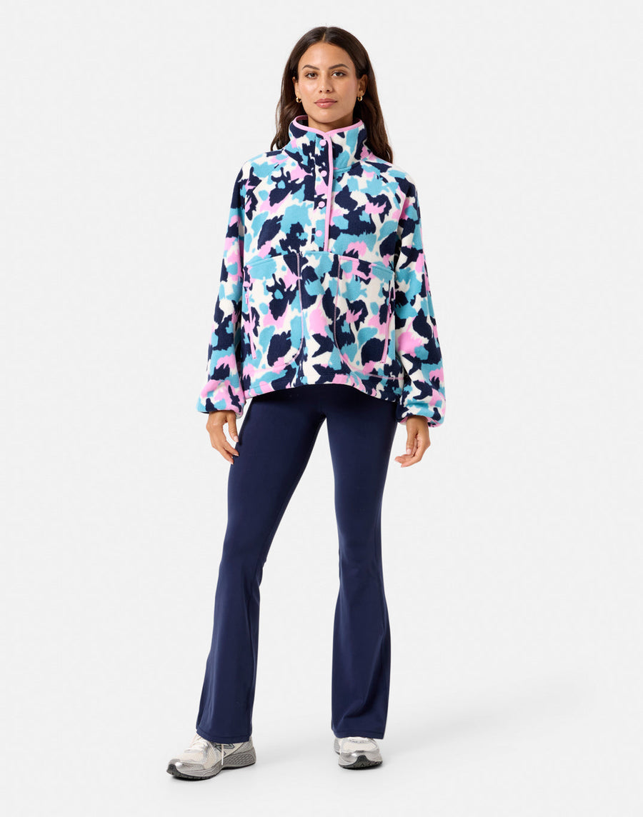 Snap Polar Fleece in Light Pop Print