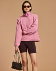 Snap Polar Fleece in Pink Velvet