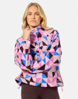 Snap Polar Fleece in Geo Pop Print