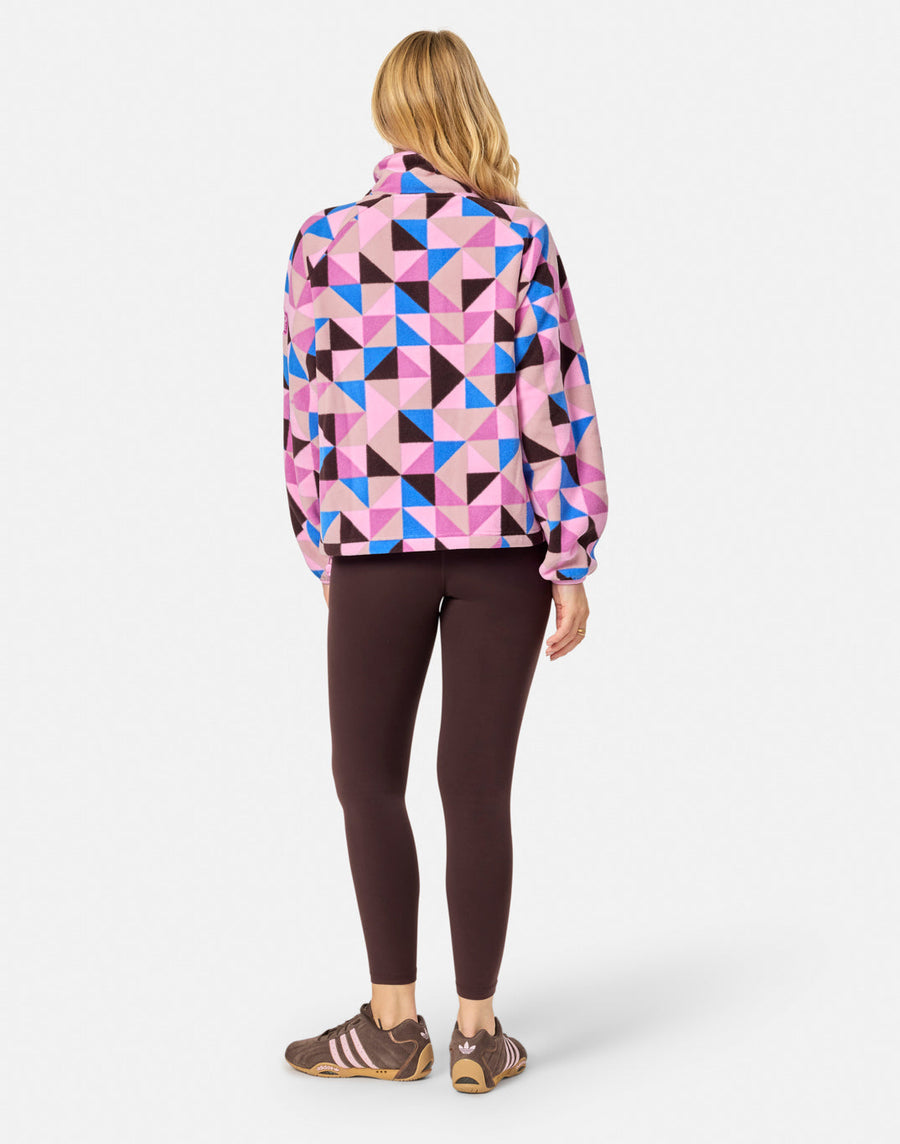 Snap Polar Fleece in Geo Pop Print
