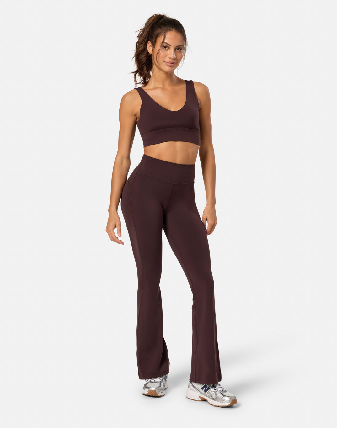 Soft-Motion Flare Legging in Mocha Bean