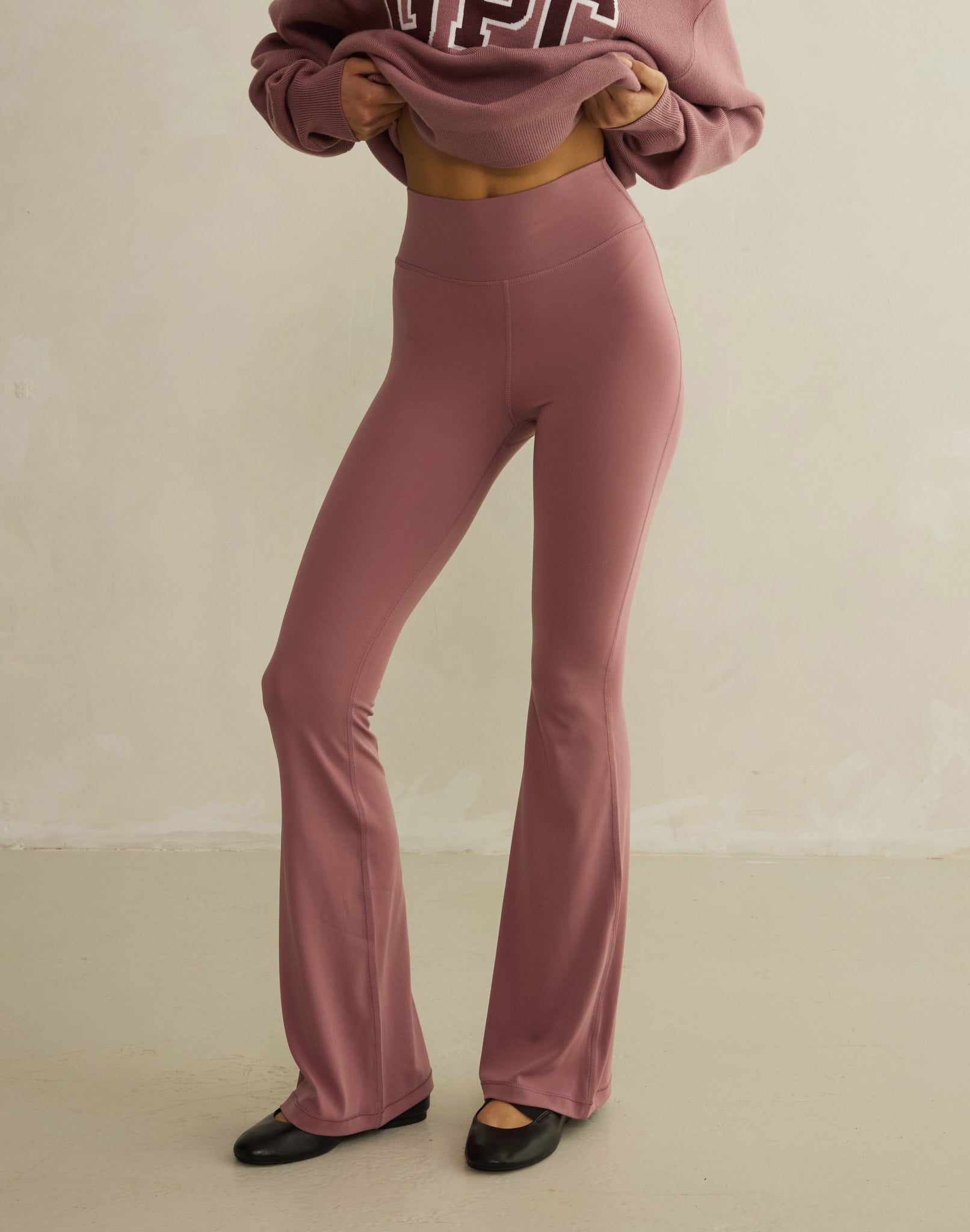 Soft-Motion Flare Legging in Terra Rose