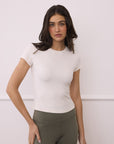 Soft-Motion Tee in Warm White