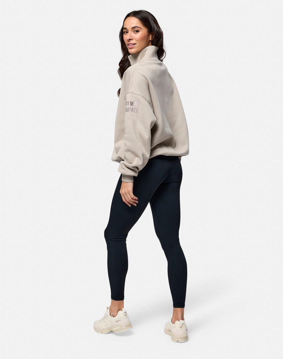 Snap Collar Sierra Sweatshirt in Rich Taupe