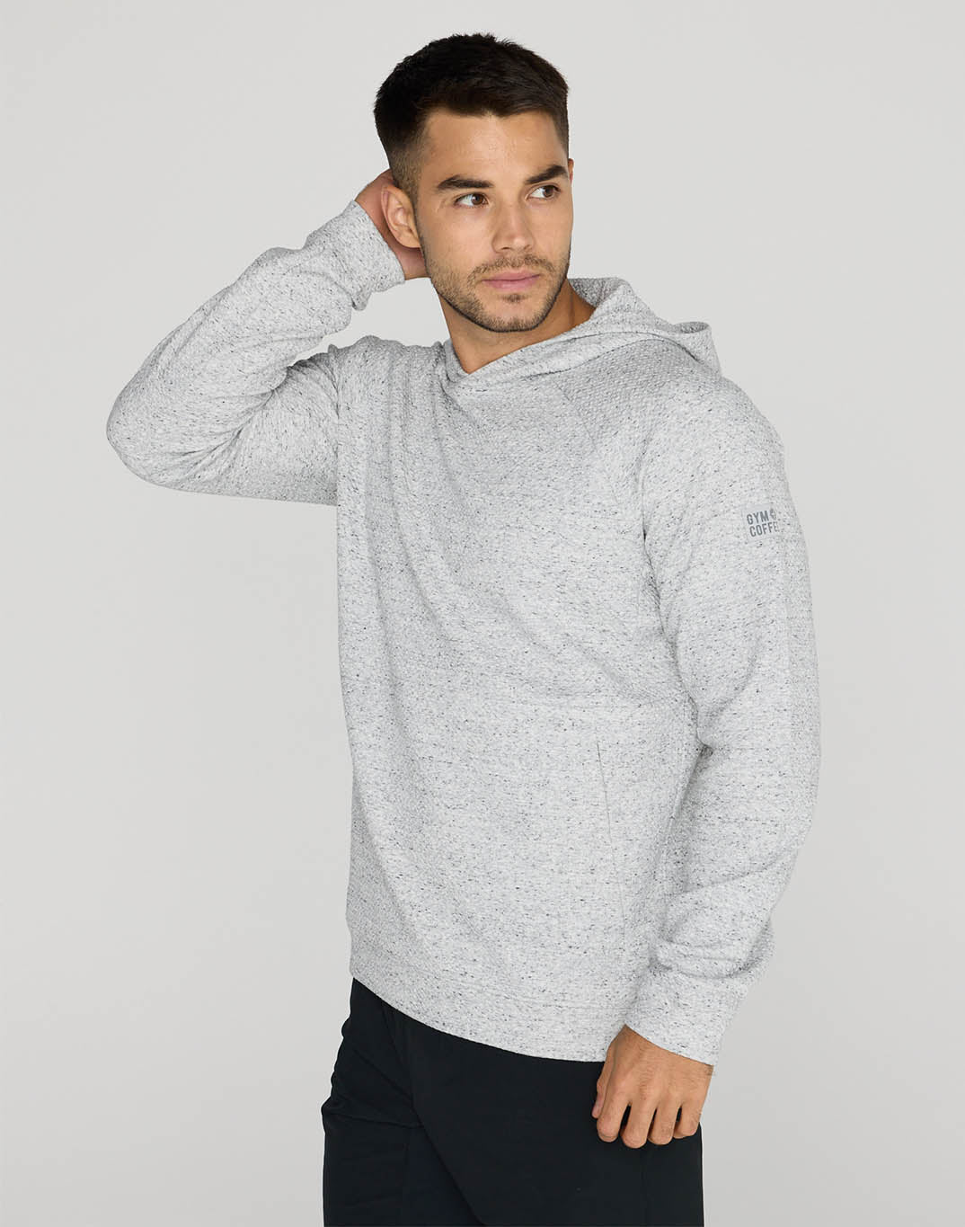 Textured Hoodie in Heather Grey