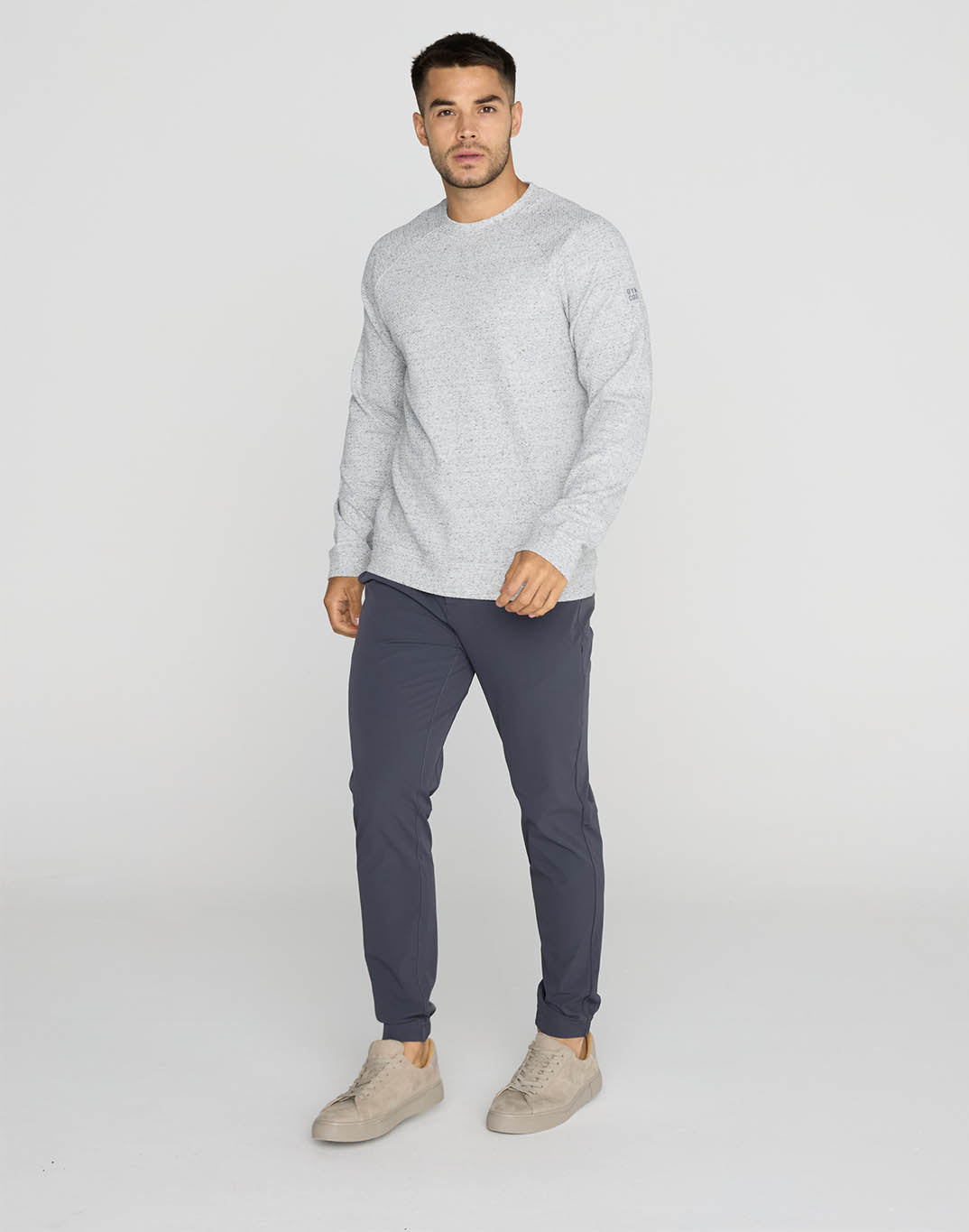 Textured Sweatshirt in Heather Grey