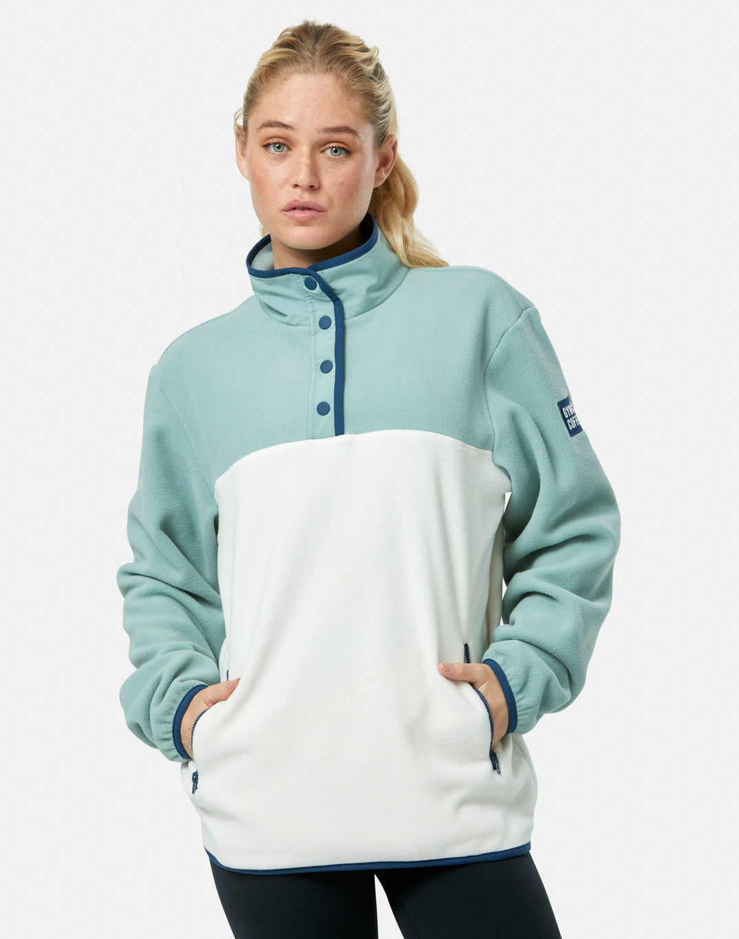 Half Snap Polar Fleece in Summer Green