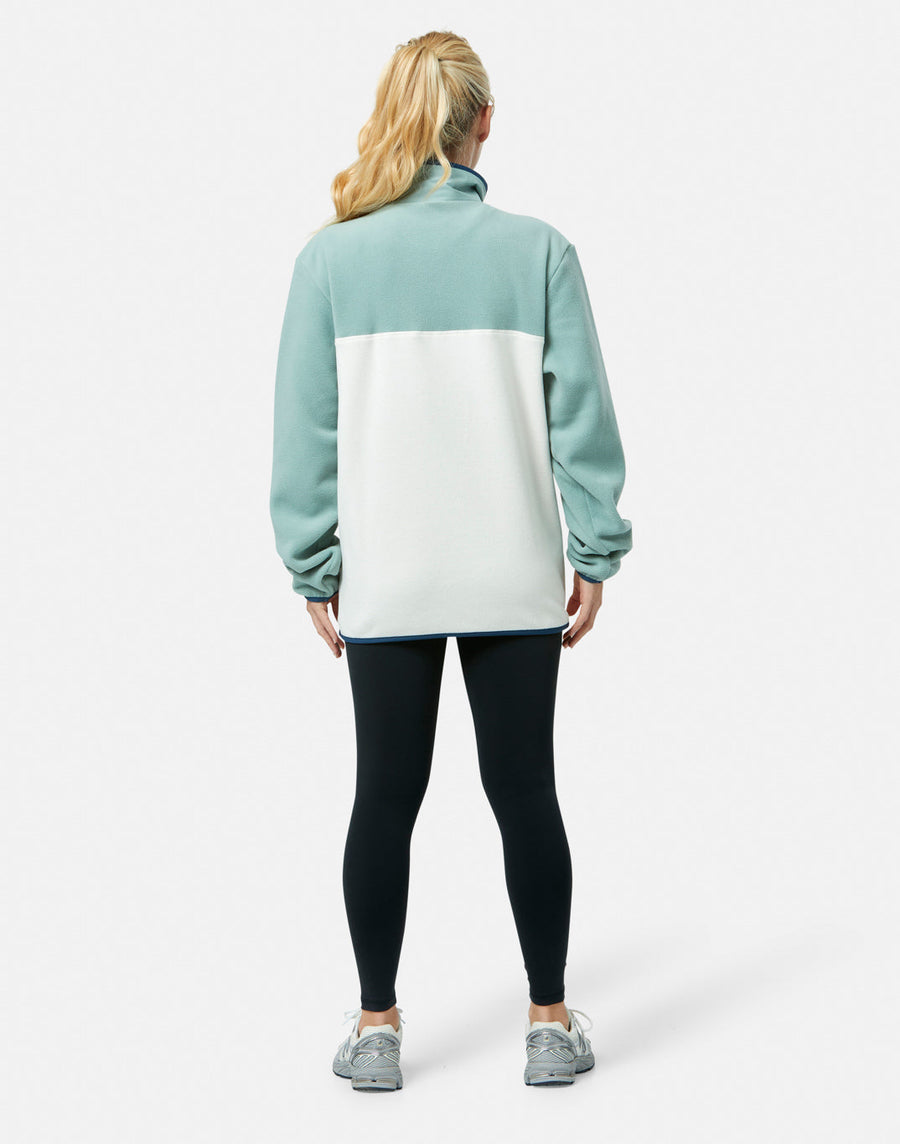 Half Snap Polar Fleece in Summer Green