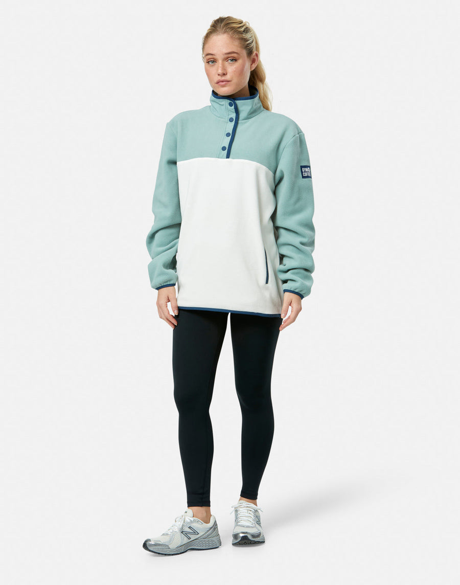 Half Snap Polar Fleece in Summer Green
