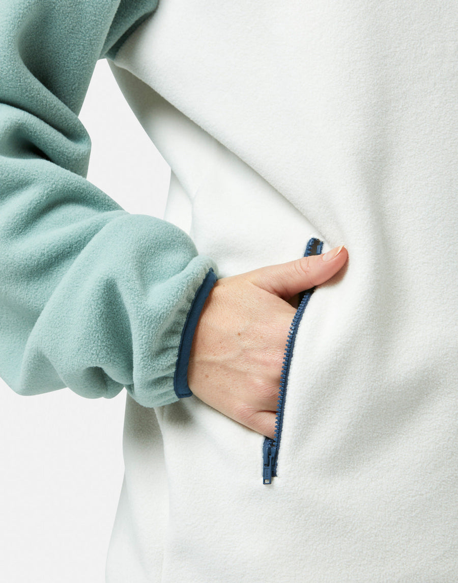 Half Snap Polar Fleece in Summer Green