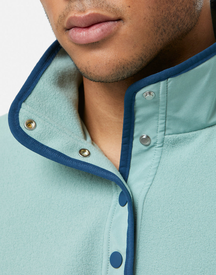 Half Snap Polar Fleece in Summer Green