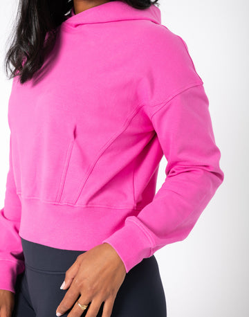 Dart Crop Hoodie in Empower Pink - Hoodies - Gym+Coffee IE