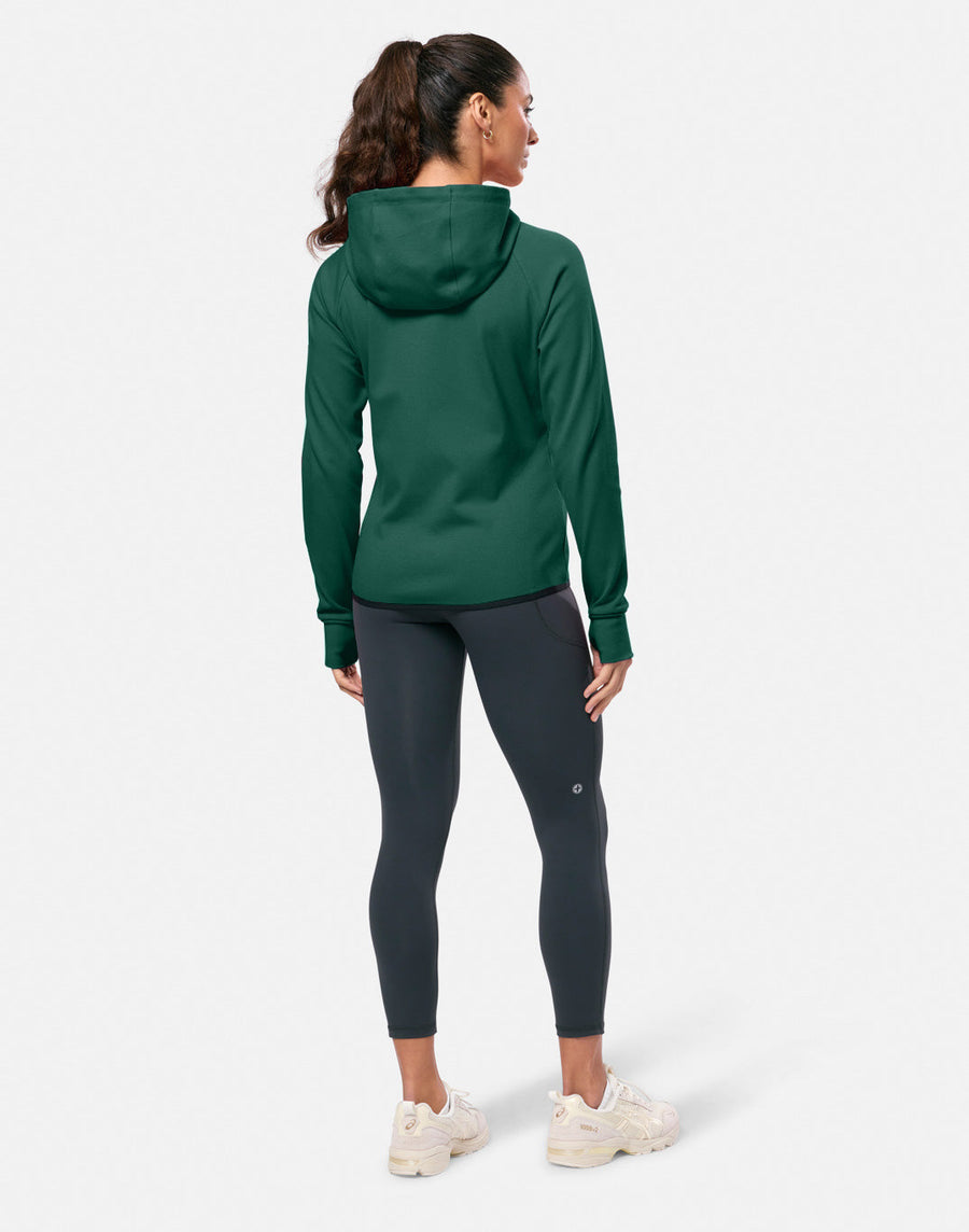 Chill Patch Zip Hoodie in Willow Green