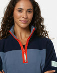 Half Zip Polar Fleece in Stone Blue