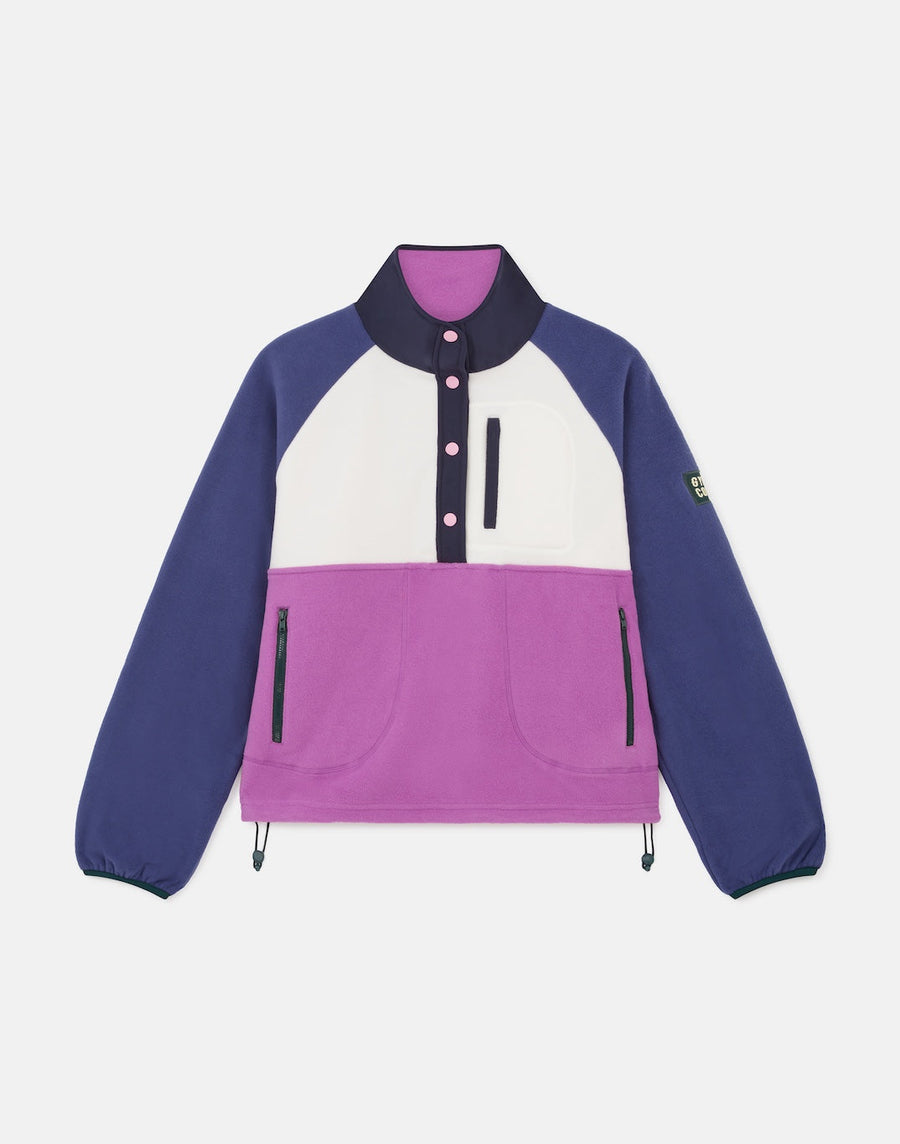 Snap Polar Fleece in Crisp Pink