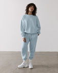The Oversized Crew in Chalk Blue
