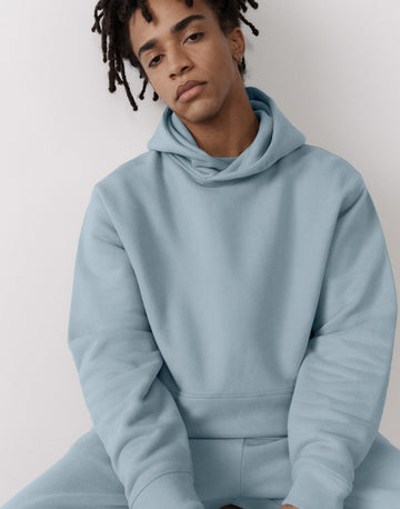 The Oversized Pullover Hoodie in Chalk Blue - Hoodies - Gym+Coffee IE
