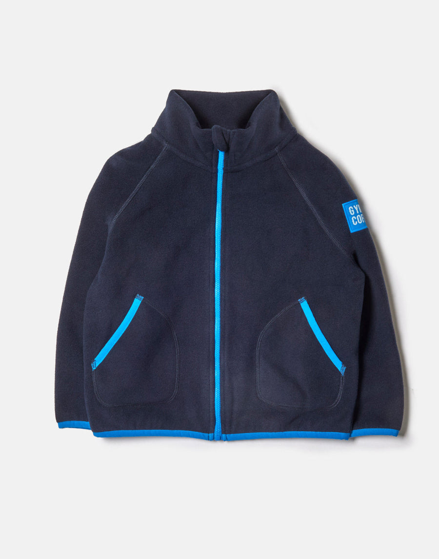 Kids Full Zip Polar Fleece in Obsidian