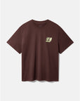 Oversized Print Tee in Mocha Bean