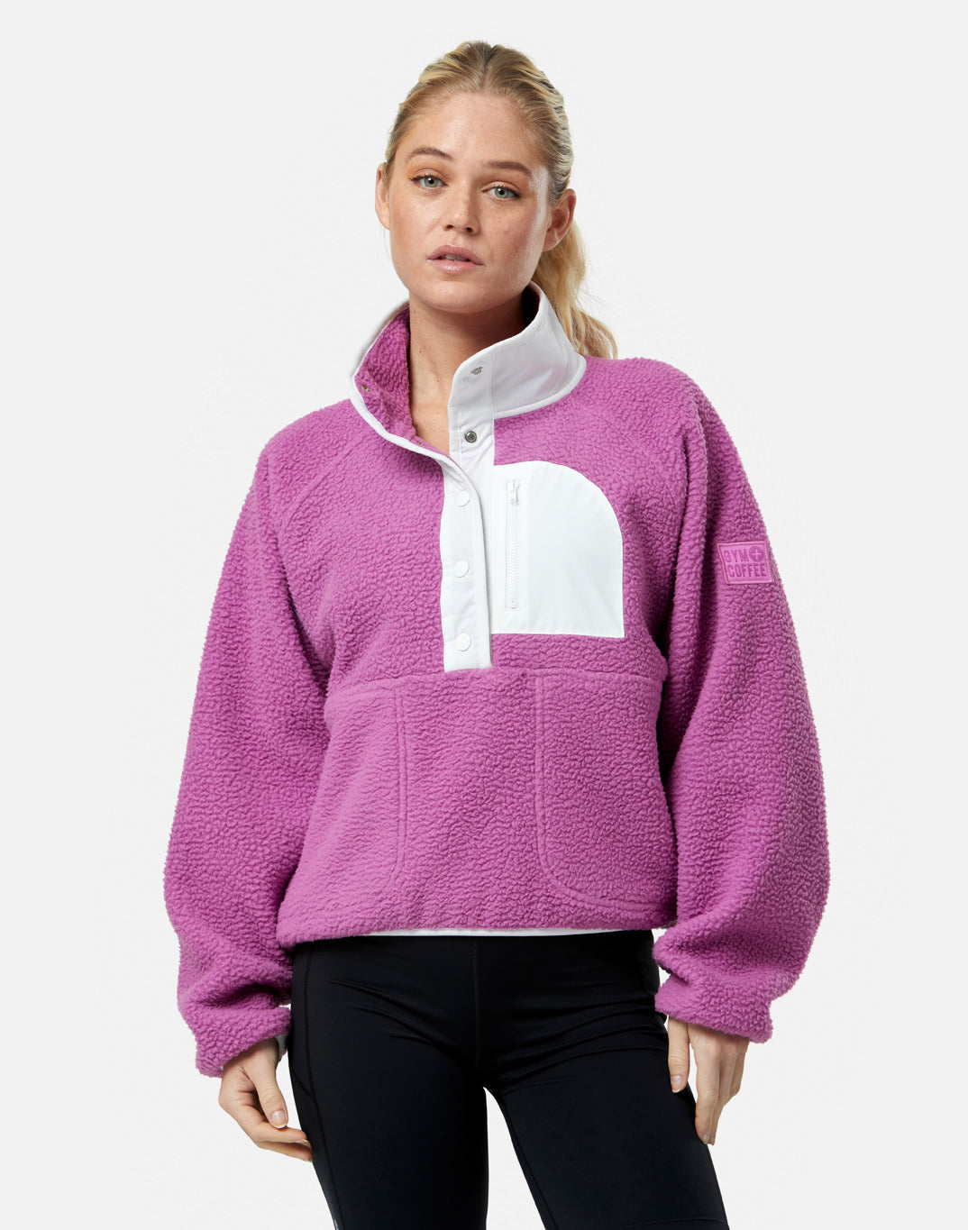 Horizon Layer Up Half Snap in Crisp Pink